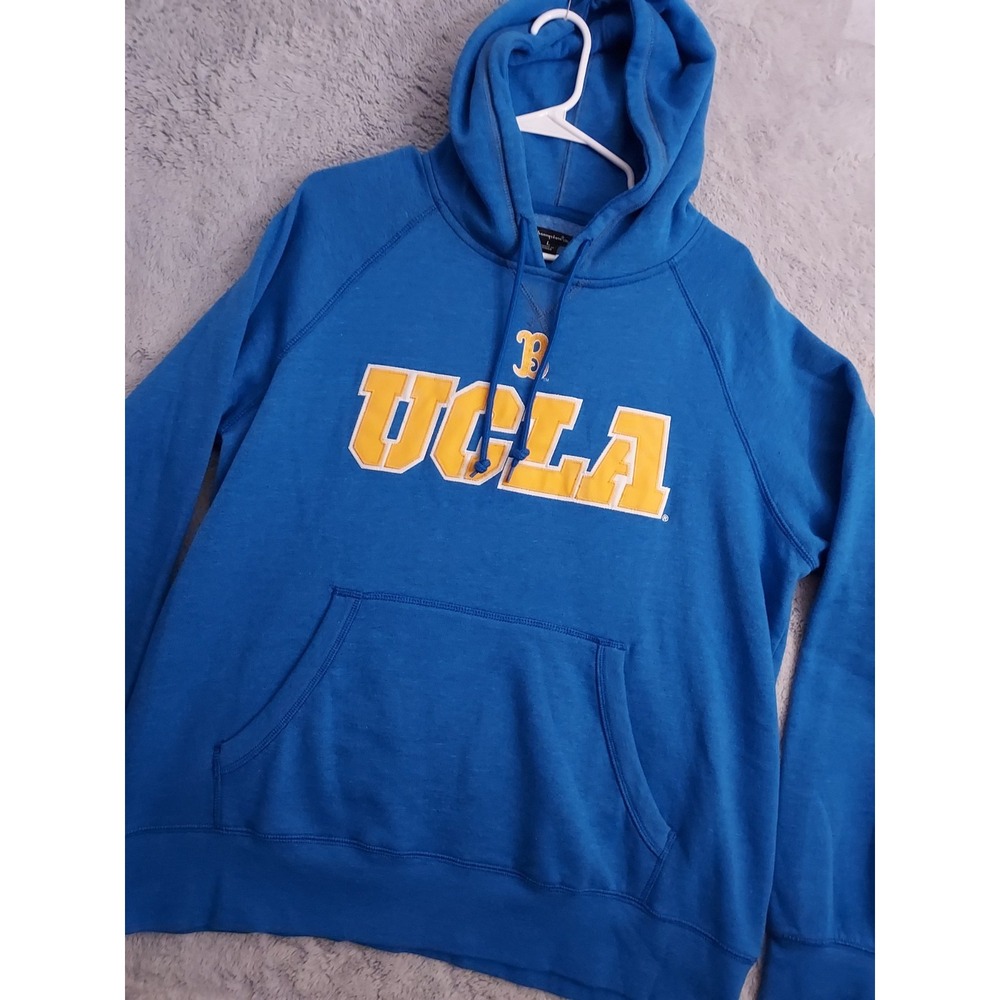 UCLA Bruins Hoodie Mens Large Champion Blue Fleece Drawstring Spellout NCAA L